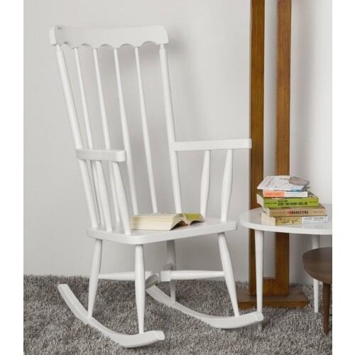 Wallnut Wooden Rolling White Chair - Couch Confortable Relax Chair Happy Father- Man Couch
