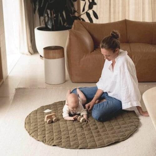 Baby Play Mat Nordic Cotton Round Blanket Soft Rugs Child Crawling Blanket Cartoon Baby Play Mats Kid Room Decoration Playmat