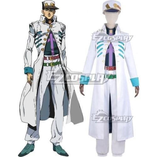 Jotaro Kujo White Uniform Outfit Vento Aureo Golden Wind Ogon no Kaze Anime Manga Cosplay Costume E001