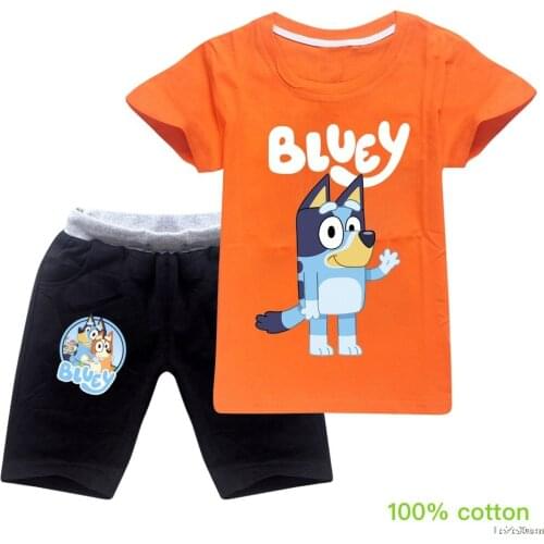 Girls Clothes Set Summer Teens Kids Clothing Children Sports Suit Fashion Bingo Blueye Girls Sets Casual Outfits 12 Years
