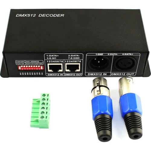 Hot TTKK Music Professional Choice DMX512 4A 3 Channel Decoder Controller Dimmer, Suitable For RGB LED Strips DC12V-24V DMX 512