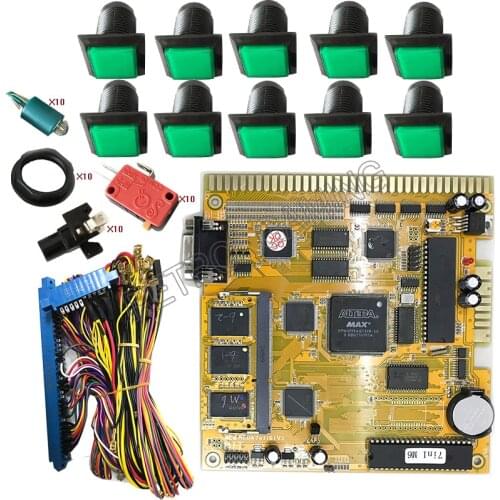 Casino 7 in 1 Mega Multigame Slot PCB Game Board Diy kit 33mm LED Push Button 36p Jamma Cable for Gambling Machine