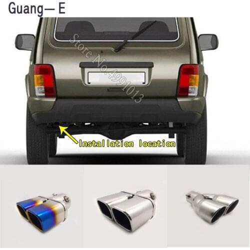 Car stickers cover muffler exterior back end pipe dedicate exhaust tip tail outlet ornament 1pcs For LADA Niva 2017 2018 2019