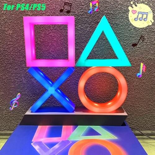 2020 Newest for PS4/PS5 Voice Control Game Icon Lights for Playstation Game Player Colorful Lighting Good Gift for Christmas