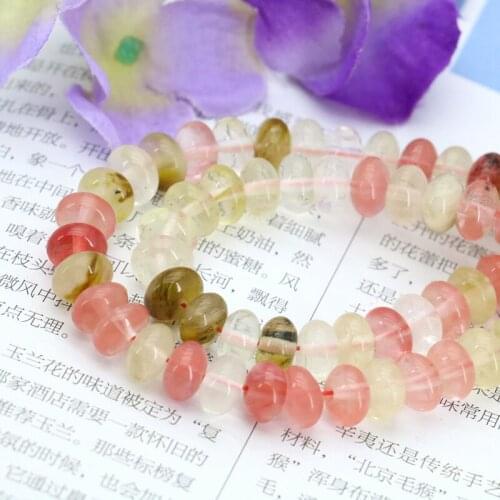 New 5x8mm Pink multicolor watermelon tourmaline abacus shaped loose beads 15inches fashion women jewelry wholesale