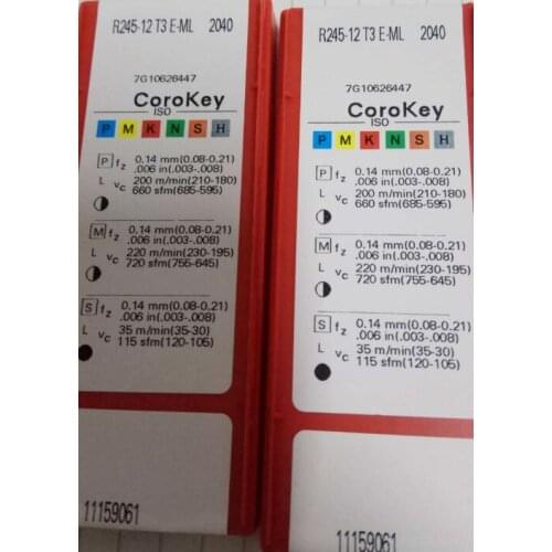 ORIGINAL 10PCS CARBIDE INSERT R245-12T3E-ML2040