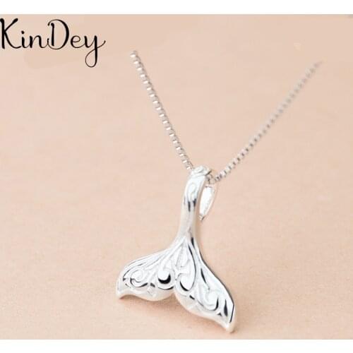 Kindey Boho Silver Color Mermaid Tail Necklaces For Women Girls Gifts Statement Charm Necklaces Pendant Collar