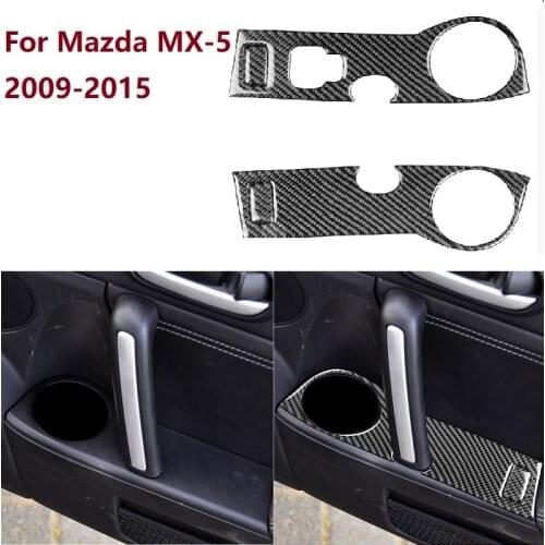 Fit For Mazda MX-5 Miata 2009-2015 Carbon Fiber Door Control Panel Armrest Cover Sticker Roadster Interior Car Accessories