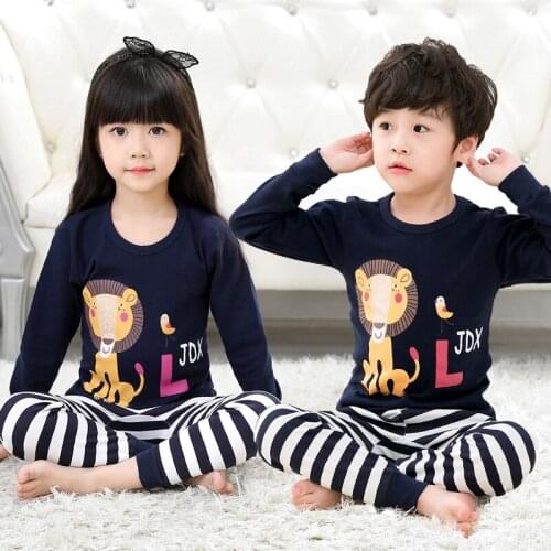 2020 Winter Baby Girl Clothes Kids Pajamas Set Cotton Pyjama enfant Kids Cartoon Sleepwear Boys Pijama Toddler Infant Nightwear
