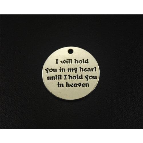 10pcs Silver Color Hold you in my heart Charm Pendant DIY Necklace Bracelet Bangle Findings 22mm A1524