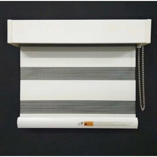 Zebra Shades Roller Blinds Day Night Window Curtains Model Dust Proof Square Cover Customize Size Easy Install