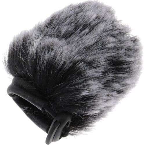 Furry Outdoor Microphone Windscreen Muff for Camera Microphones and More (Black Gray)Sealing process exquisite