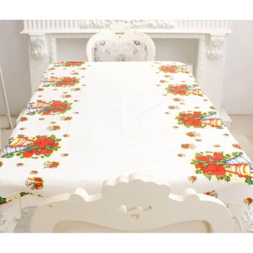 Christmas Style Table Cloth Christmas Tree Father Rectangular Printed PVC Cartoon Tablecloth Restaurant Ornaments 110*180cm