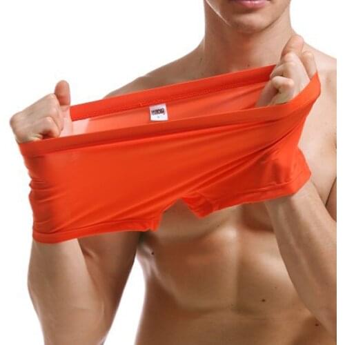 Sexy Men Boxer Underwear mens Comfortable ice silk smooth boxers gay underwear breathable soild color