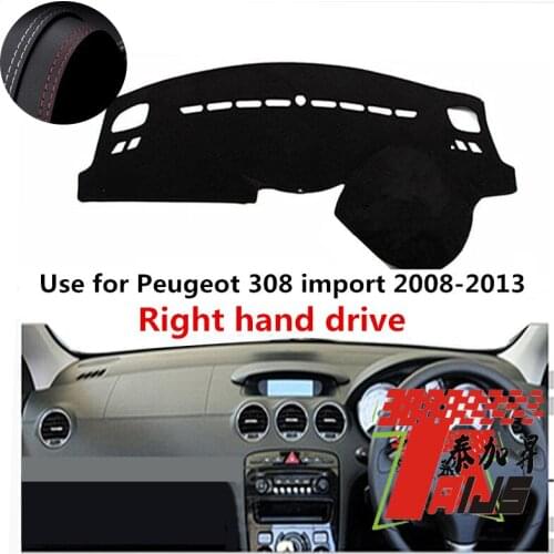 TAIJS Factory Sun Shade Leather Car Dashboard Cover For Peugeot 308 Import 2008 2009 2010 2011 2012 2013 Right hand drive