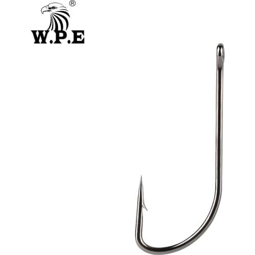 W.P.E 3pack/5pack Fishing Hook 1#-8# Barbed High-carbon Steel Hook Long Shank Single Circle Carp Fishing Tackle Fly Accessories