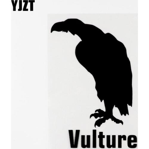 YJZT 10.5CM×15.7CM Interesting Animal Vulture Vinyl Car Window Sticker Decal Black/Silver 8C-0399