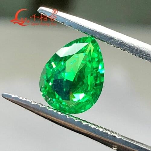 Yttrium Aluminum Garnet Cultivated Tsavorite Pear Shape 7*9mm 2.85ct Nat ural cut synthetic gem stone for jewelry making