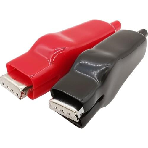 2Pcs Red Black Sheathed 20A Alligator Clips DIY Test Leads Crocodile Clips for Electrical Jumper Wire Test Clip