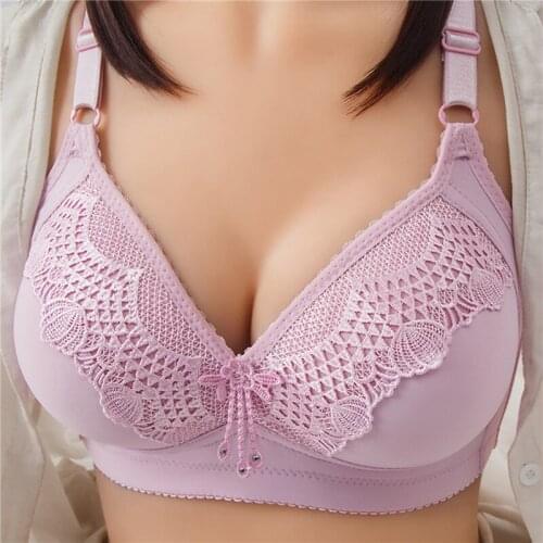 Bras Women Thin Large Size Adjustment Type No Steel Ring Bra Female Fashion Luxury Middle-Aged Elderly Underwear 2021 New