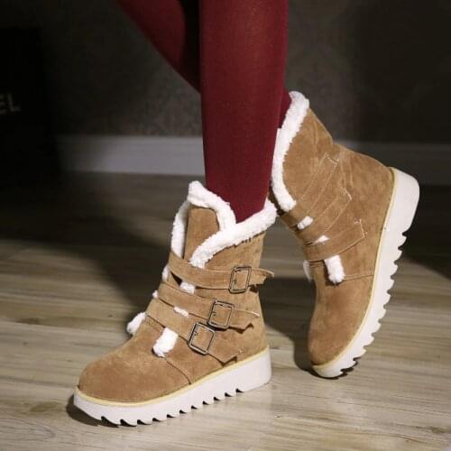 Winter warm snow boots short plush women ankle boots platform sneakers ladies faux suede shoes women comfortable drop shipping