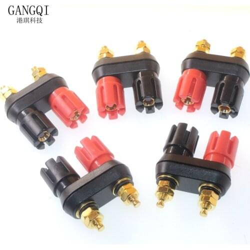 1pcs/5PCS Banana plugs Couple Terminals Red Black Connector Amplifier Terminal Binding Post Banana Speaker Plug Jack