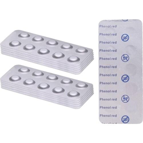 100PCS Pool Tester Kit For PH Value Water Quality Test Tablets PH Value Phenol Red Test Tablets Chlorine Swimming Pool Water Car