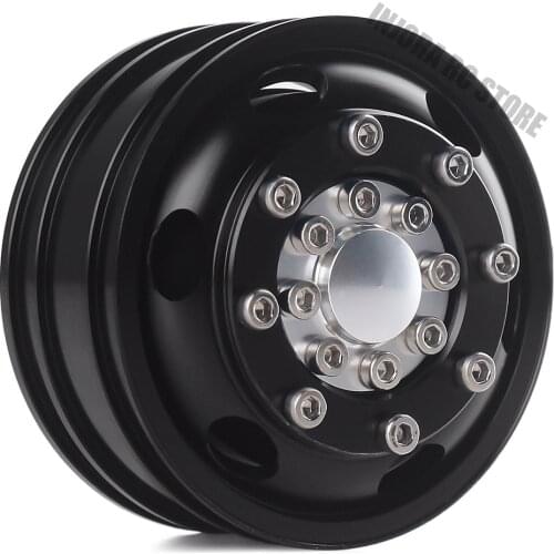 2PCS CNC Metal Front/Rear RC Car Wheel Rim for 1/14 RC Crawler Car Tamiya Tractor Trucks Hub Parts