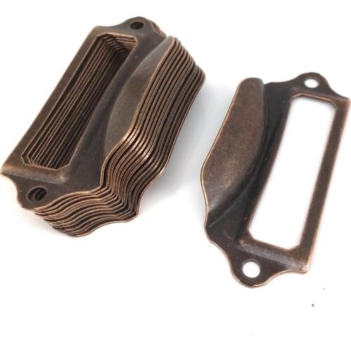 20pcs 69*29MM Antique Copper Name Card Tag Label Pull Frame Handle with Screws