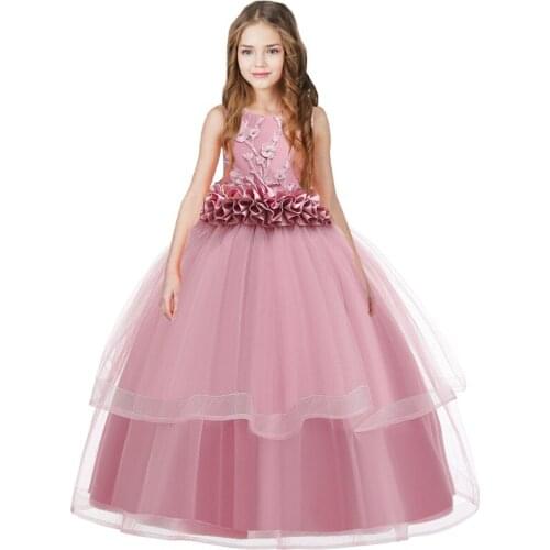 2021 Summer Bridesmaid Girl Dress Kids Dresses For Girls Flower Princess Dress Evening Party And Wedding Children Dress Elegant