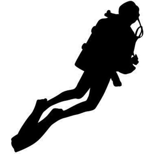 21.7*24.7CM Scuba Divers Vinyl Stickers Underwater Ocean Diving Sticker