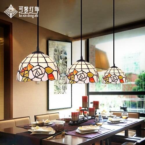 American Pastoral rose three restaurant Tiffany pendant lamp