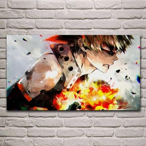 Anime Katsuki Bakugou My Hero Academia artwork fabric poster living room home wall decorative canvas art