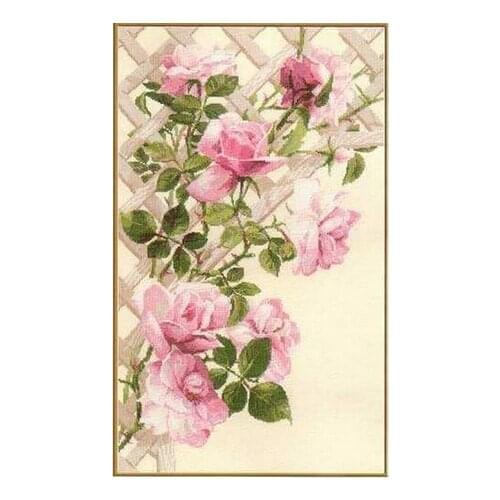 FREE delivery Top Quality Hot Selling Lovely Counted Cross Stitch kit Pink Rose Roses Flower Riolis 898