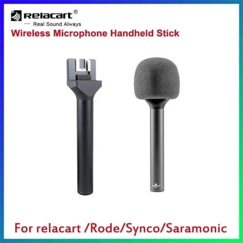 Relacart MIH Wireless Microphone HM Handheld Grip Stick for ENG Interview Recording Saramonic Rode Comica BoomX SYNCO Mic