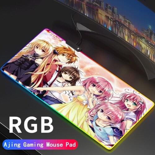 Anime To love Girl RGB Large Gaming Mouse Pad LED Lighting Mousepad Gamer Computer Desk Mat Pad Support DIY