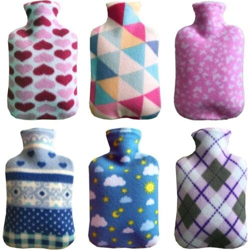 Large One Side Flannel Cloth Cover For Hot Water Bottles Explosion-Proof Rubber Hot Water Bottle Removable Cover
