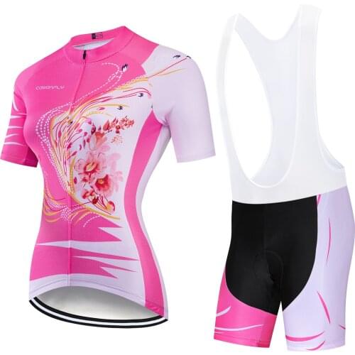 CAWANFLY Womens Cycling Jersey Sets Short Sleeve Jersey Pro Team Cycling Clothing Road Bike & Mtb Riding Apparel Ropa Ciclismo