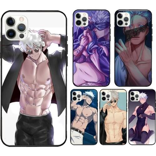 Jujutsu Kaisen Gojo Satoru Sexy Funny Cover Case For iPhone XR X XS MAX 12 Mini 11 Pro Max 5S 6S 7 8 Plus SE 2020 Coque
