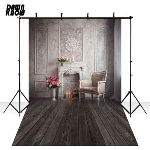 DAWNKNOW Interior House Vinyl Photography Background Wood Floor Polyester Backdrops For Wedding Photo Studio Customize S2009