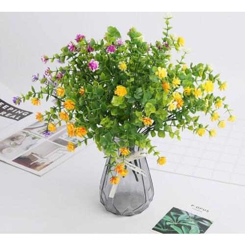 Artificial Flowers, Outdoor UV Resistant Plants Artificial Eucalyptus Plant Greenery Shrubs Bridal Wedding Bouquet