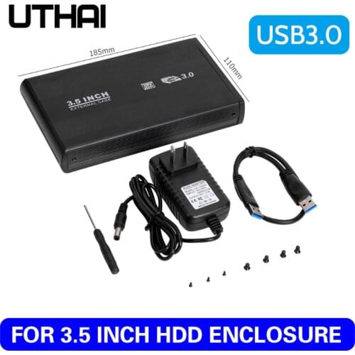 UTHAI T41 USB3.0 3.5 Inch HDD Enclosure Mobile Hard Drive Case 3.5"SATA Hdd Aluminum Support WINDOWS 7 8 10 XP Mac OS With Cable