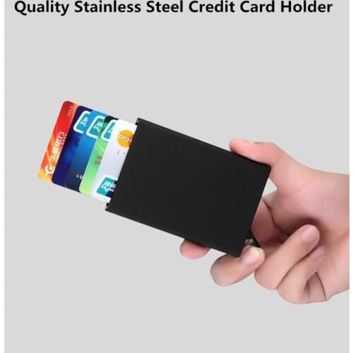 Creative Aluminum Metal Women Men Credit Card Holder Men Slim Anti Protect Travel ID Cardholder Women Rfid Wallet Metal Case