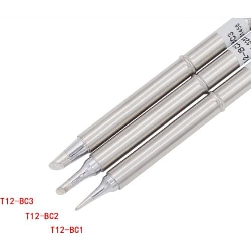 1PC T12-BC1 BC2 BC3 Iron Tips Replace Solder Iron Tips For Hakko Soldering Rework Station Handle Welding 12V-24V 70W