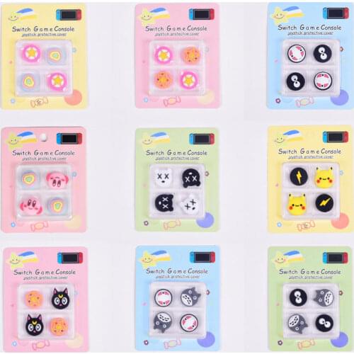 Soft Cute Cartoon Thumb Stick Grip Cap Joystick Protective Cover For Nintendo Switch NS Lite Joy-con Controller Thumbstick Case