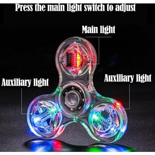 NewLED Hand Spinner Fidget ABS Plastic Fidget Colorful Toys Mute Bearing Silence Edc Finger Relieve Stress Gift Boys Adjustable