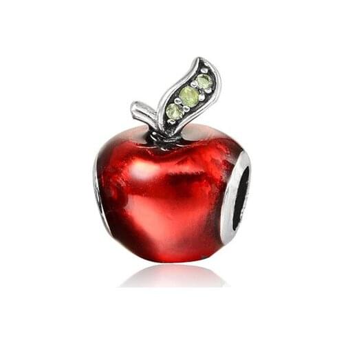 NEW Vogue Exquisite DIY European Beads Red Apple Rhinestone Beads Charms Fit Original Bracelets & Bangles Precious Birthday Gift
