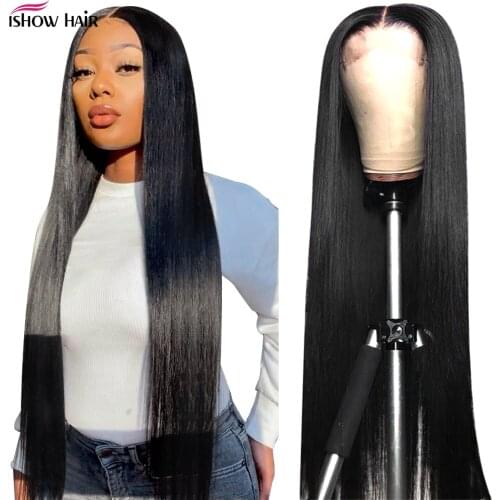 Straight Lace Front Wig Transparent Lace Wigs for Black Women 13x4 Frontal Wig 4x4 5x5 Bone Straight Human Hair Closure Wig 30