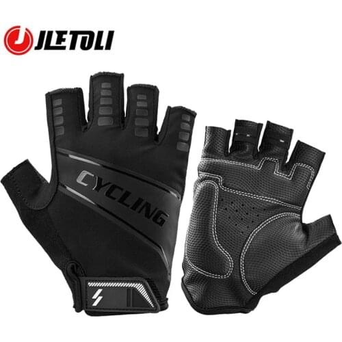 JLETOLI Half Finger Mountain Bike Gloves Cycling Gloves Summer Shockproof Breathable Road Bicycle Gloves Men Women Sport Gloves