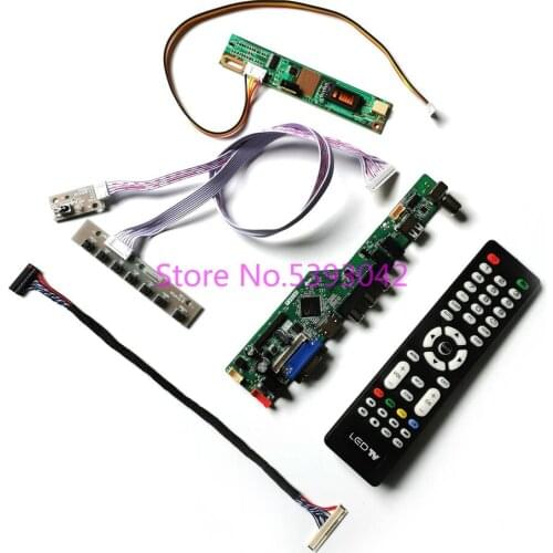Fit LP141WX1(TL)(A1)/(TL)(A2)/(TL)(A4)/(TL)(A5) 30-Pin LVDS Remote 1CCFL 1280*800 VGA AV USB analog TV LCD controller kit